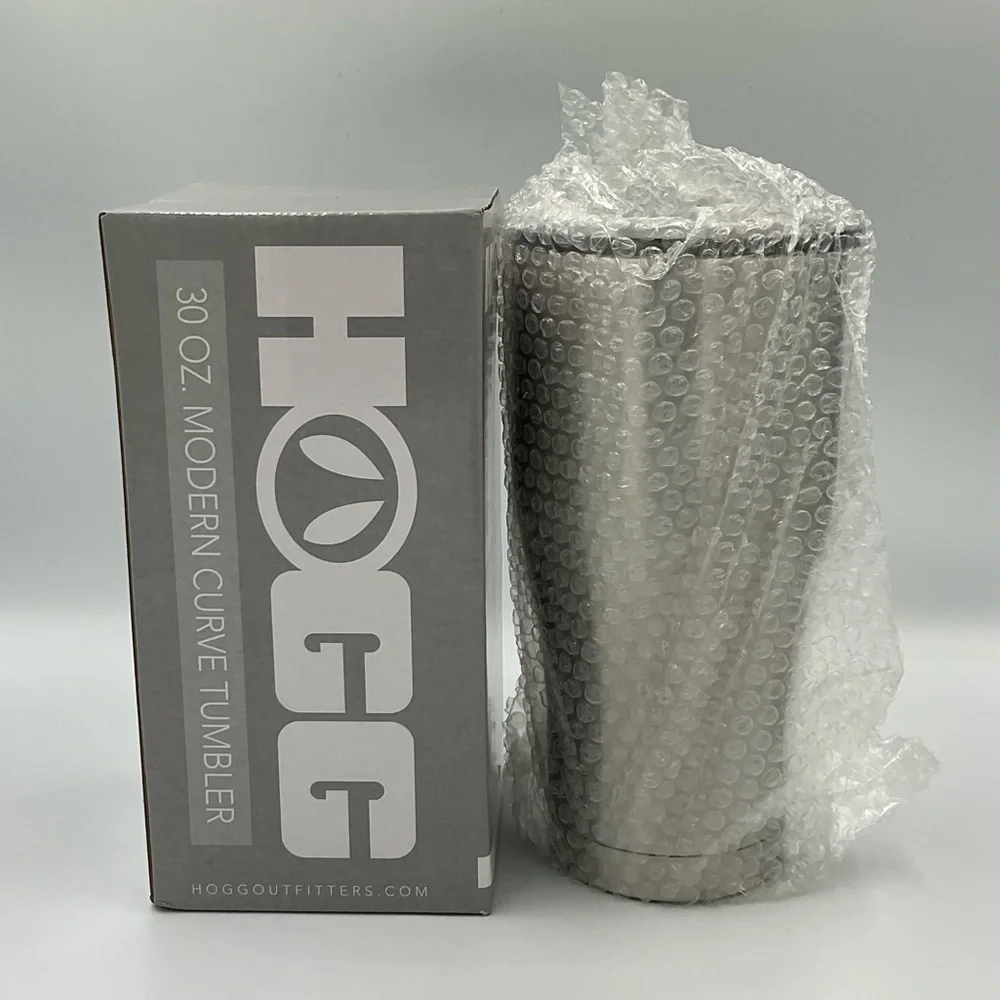 HOGG 30oz Stainless Steel Modern Curve Tumbler with Lid and Straw - Silver